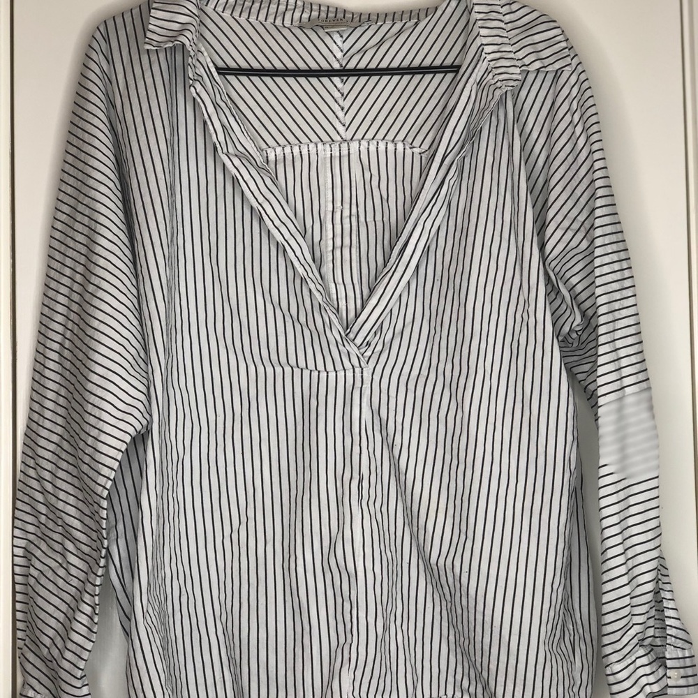 Oversized Striped Long Sleeve T-Shirt